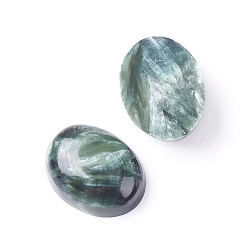 Серафинит Натуральные серафинитовые кабошоны, овальные, 16x12x5.5 мм