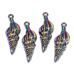 Rainbow Color Подвески из сплава , без кадмия и без свинца, спиральную форму, Радуга цветов, 37x13.5x7 мм, отверстие : 2 мм