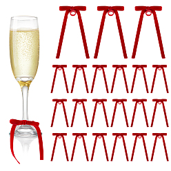 (123L) Белый крем непрозрачный блеск 10шт. подвески для бокалов из полиэстера и бархата, бантом, огнеупорный кирпич, 140x85 мм