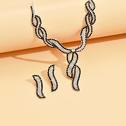 Реактивный Самолет Ожерелья, серьги-гвоздики и браслеты из латунных кулонов со стразами, серебряные, струя, 350 мм и 40x10 мм