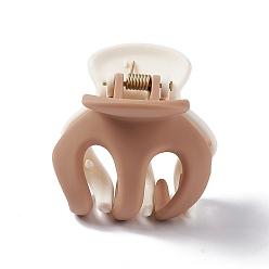 Верблюжий Двухцветные пластиковые заколки для волос с когтями, с железной пружиной, матовый стиль, аксессуары для волос для девочек, верблюжие, 49x53x50 мм