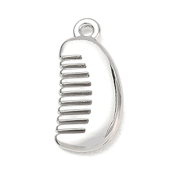 Platinum Alloy Pendants, Comb Charms, Platinum, 18.5x8.5x2.5mm, Hole: 1.4mm