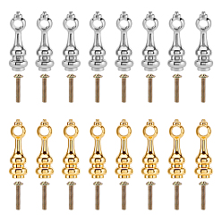 Платиновый & Золотой 16 сумки 2 цвета, балясины для перил винного шкафа из сплава, с винтом, угловые кронштейны для шкафа., платиной и золотом, 38x12 мм, 8 сумки / цвет