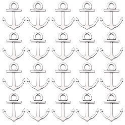 Antique Silver 100Pcs Tibetan Style Alloy Pendants, Anchor Charms, Antique Silver, 19x15x2mm, Hole: 3mm