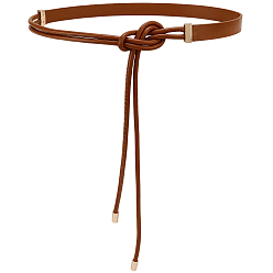 Sienna Imitation Leather Wrap Chain Belts, with Alloy Findings, Golden, Sienna, 1150x23x8.5mm