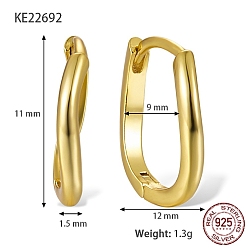 Настоящее золото 18K 925 серьги из серебра из серебра, с печатью s925, реальный 18 k позолоченный, 11x12x1.5 мм