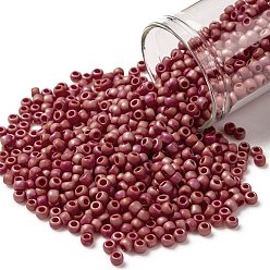 (405F) Opaque ABFrost Cherry Тохо 8/0 круглые бусины, японский бисер, (405 f) непрозрачная вишня из мороза, 3 мм, отверстие : 1 мм, Около 222 шт / 10 г