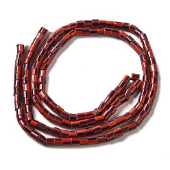 (123L) Белый крем непрозрачный блеск Непальские бусины лэмпворк ручной работы, колонка с узором в полоску, огнеупорный кирпич, 3~6x2~7 мм, отверстие : 1.2~1.8 мм, около 115~125 шт / нитка, 20.87~21.65 дюйм (53~55 см)