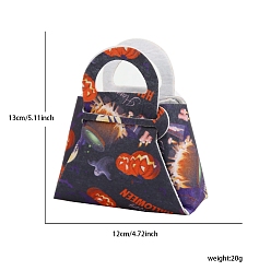 Черный Фетровые мешки для конфет на тему Хэллоуина, Подарочные сумки с конфетами и тыквенным принтом для вечеринки в честь Хэллоуина, чёрные, 12x13 см