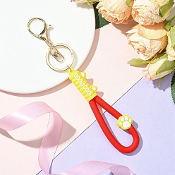 Красный Брелок из ПВХ и сплава железа с застежкой-клешней в виде кошачьей лапы, красные, 180 мм