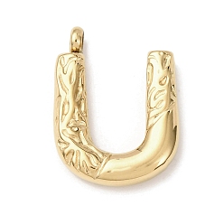Letter U 304 подвески из нержавеющей стали, письмена, ионное покрытие (ip), Буква U, 22x16x4 мм, отверстие : 2.5 мм