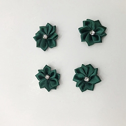 Темно-Зеленый Стразы из полиэстера, цветы для аппликаций на свадьбу своими руками, темно-зеленый, 28~30x10 мм