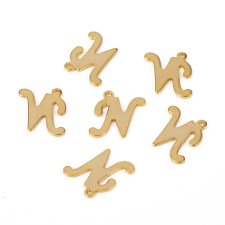 Letter N 201 подвески из нержавеющей стали, лазерная резка, буквы, золотые, letter.n: 14x12x1.2 мм, отверстие : 1 мм
