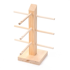 Цвет Древесины Деревянные дисплеи для очков, один ряд 3 пары, для рабочего стола, домашний декоративный, женщины, человек, деревесиные, 17.5x17.2x23.2 см