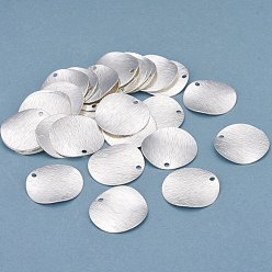 Посеребрённый Латунь прелести, плоско-круглые, 925 серебро покрытием, 20x1 мм, отверстие : 1.6 мм