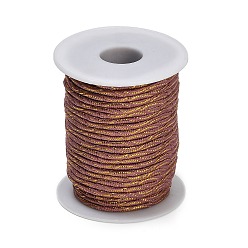 Dunkle Orchidee Verdrillte Polyesterschnur, mit Metallfaden, Runde, dunkle Orchidee, 3 mm