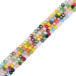 Yellow Glass Beads Strands, Faceted, Rondelle, Yellow, 3.5x3mm, Hole: 0.9mm, about 130Pcs/strand, 14.37 inch(36.5cm)