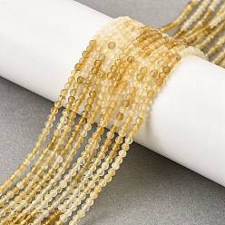 Желтый Кварц Природный желтый кварц нитей бисера, градиент цвета, граненые, класс АА, круглые, 2 мм, отверстие : 0.5 мм, около 172 шт / нитка, 38 см