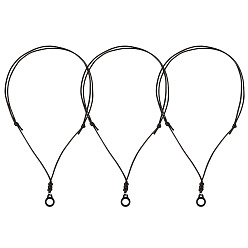 Черный 12шт. вощеный полиэстеровый шнур для ручки, с силиконовыми кольцами, зажимы для ручек, чёрные, 783 мм