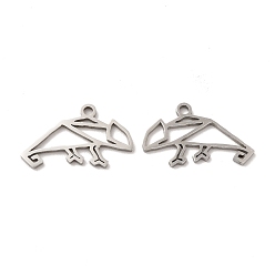 Нержавеющая Сталь Цвет Не тускнеющие 201 подвески из нержавеющей стали, амулет полой ящерицы, цвет нержавеющей стали, 11x18x1 мм, отверстие : 1.4 мм