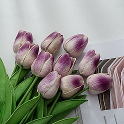 Бледно-фиолетовый Красный Пучки цветов тюльпана, для внутреннего и наружного дома, сада, крыльца, окна, украшения растений, бледно-фиолетовый красный, 330x25 мм