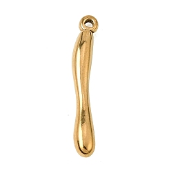 Golden 304 Stainless Steel Pendants, Teardrop Charms, Golden, 21x3x2.5mm, Hole: 0.8mm
