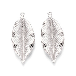 Нержавеющая Сталь Цвет 304 подвески из нержавеющей стали лист, цвет нержавеющей стали, 42x17x3.5 мм, отверстие : 1.4 мм