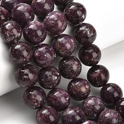 Лепидолит Натуральный лепидолит / пурпурный слюдяный камень бисер пряди, круглые, класс А, 14 мм, отверстие : 1.2 мм, около 29 шт / нитка, 15.91'' (40.4 см)