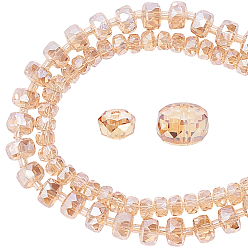 Перу 2 пряди 2 цвета гальванических стеклянных бусин пряди, rodelle, facrted, Перу, 6~8x4~5 мм, отверстие : 1 мм, 1 прядь / стиль