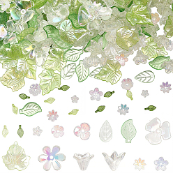 (52) Непрозрачная лаванда Наборы для самостоятельного изготовления украшений из листьев и цветов, включая акриловые бусины, колпачки для бусин и подвески., разноцветные