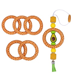 (52) Непрозрачная лаванда 5 шт. кольцо из экологически чистого пищевого силикона фокусные бусины, красочный, 65x9.5 мм, отверстие : 3 мм, внутренний диаметр: 44 мм