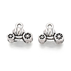 Античное Серебро Хэллоуинские тибетские амулеты из сплава, подвески в виде тыквенной тележки, без кадмия и без свинца, античное серебро, 11x13x5.5 мм, отверстие : 1.6 мм