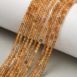 Tourmaline Natural Yellow Tourmaline Beads Strands, Round, Faceted, 2~2.3mm, Hole: 0.5mm, about 187pcs/strand, 15.35''(39cm)