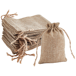 Хаки Льняные мешочки на завязках, пеньковой мозга, прямоугольные, хаки, 15x10x0.3 см