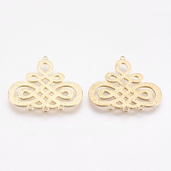 Raw(Unplated) Brass Chandelier Components Links, Cadmium Free & Lead Free, Raw(Unplated), 28.5x30x1mm, Hole: 1~1.5mm