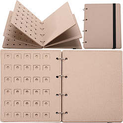 Светло-коричневый 4 страницы фетровые подвески для обуви коллекция переплет книга, с железными кольцами, органайзер для обуви с перекидной страницей, прямоугольные, загар, 26x22x2.3 см