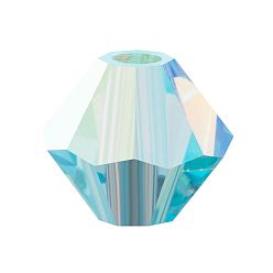 60000 20000 Aquamarine AB 2x Хрустальные бусины preciosa®, чешский хрусталь, биконус(451 69 302 рондель), 60000 20000 аквамарин ab 2x, 4 мм, отверстие : 0.8 мм