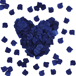 Синий 100 г атласные искусственные лепестки роз, для свадебного прохода центральные столовые конфетти вечерние сувениры украшения дома, синие, 52~54x50~52x0.1 мм, 1111 шт / 100 г