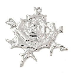 Нержавеющая Сталь Цвет 304 подвески из нержавеющей стали, цветок, цвет нержавеющей стали, 45x48x2.5 мм, отверстие : 2.2 мм