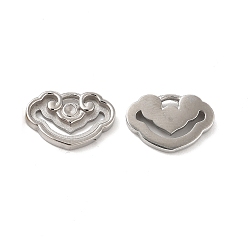 Stainless Steel Color Non-Tarnish 304 Stainless Steel Pendant Rhinestone Settings, Longevity Lock, Stainless Steel Color, Fit For 1.4mm Rhinestone, 9.5x14x2.3mm, Hole: 1x2mm
