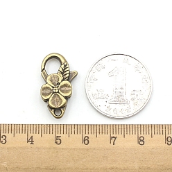 Цветок Тибетском стиле сплава омаров коготь застежками, античная бронза, цветок, 24x13x8 мм