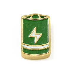 Другие Стойки покрытие латунь эмаль бисер, без свинца и без кадмия, реальный 18 k позолоченный, аккумулятор, 10x6.5x4 мм, отверстие : 1.8 мм