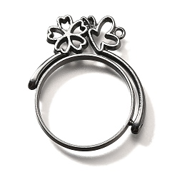 Черный Цвет Металла Подвесные подвески из сплава, для diy уф смолы, эпоксидная смола, без кадмия, без никеля и без свинца, плоские круглые с цветком, металлический черный , 39x35x3.5 мм, отверстие : 1.6 мм