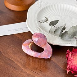 Бледно-Розовый Заколки для волос из ацетата целлюлозы и железных когтей, аксессуары для волос для женщин и девочек, сердце, розовый жемчуг, 46 мм