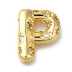 Letter P Латунь с кубическим цирконием подвеской, без кадмия, без никеля и без свинца, Письмо P, Письмо P, 21x17x6.5 мм, отверстие : 4 мм