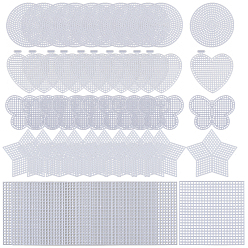 Mixed Shapes 50 шт. 5 стили самодельные формы из пластикового холста, для остроконечных проектов, подставки и поделки, белые, разнообразные, 77x1.5 мм, 10 шт / стиль