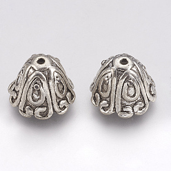 Античное Серебро Тибетский сплав, безлепестковый, без кадмия и без свинца, античное серебро, 15x11 мм, Отверстие : 1.5 мм , около 210 шт / 1000 г