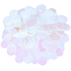 Прозрачный АВ 50g декоративные аксессуары, пластиковые пайетки/блестки многорядные звенья, плоско-круглые, ясно AB, 20 мм, Около 400 шт / 50 г