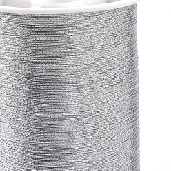 Silver Metallic Embroidery Thread, Silver, 0.1mm, about 60.14 yards(55m)/roll, 20rolls/box