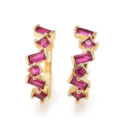 Камелия Серьги-каффы со звездами из кубического циркония, настоящие позолоченные латунные украшения 18k без пирсинга, без свинца и без кадмия, камелия, 16x13x5 мм, внутренний диаметр: 9 мм